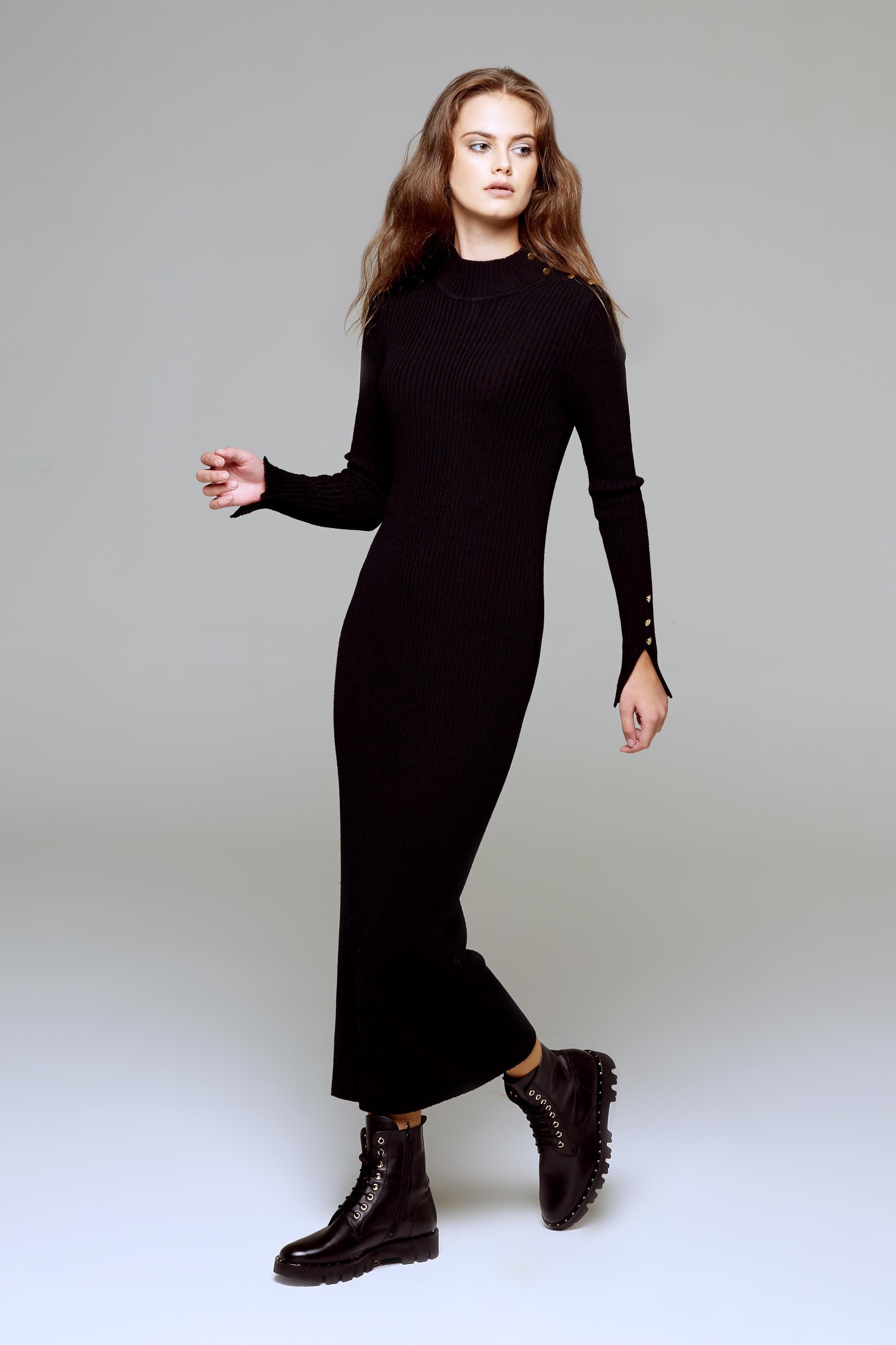 Maxi ribbed wool dress – RUMOUR LONDON